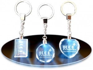 porte-clés cristal lumineux personnalisés