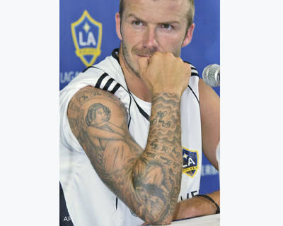 David Beckham et le tatouage temporaire